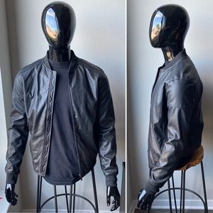 Zara Faux Leather Bomber Jacket Mens Size Med